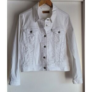 Levi's Women's Jacket Size L White Cotton Blend Casual Denim Style